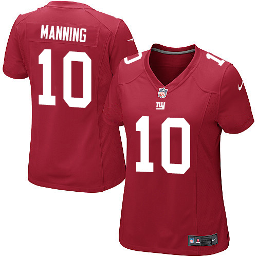 Women's Limited Eli Manning Nike Jersey Red Alternate - #10 NFL New York Giants
